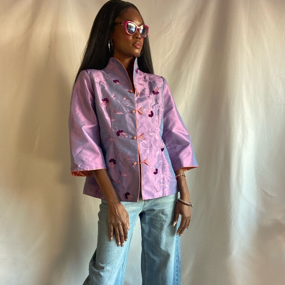 Vintage violet oriental jacket - Picture 1 of 13